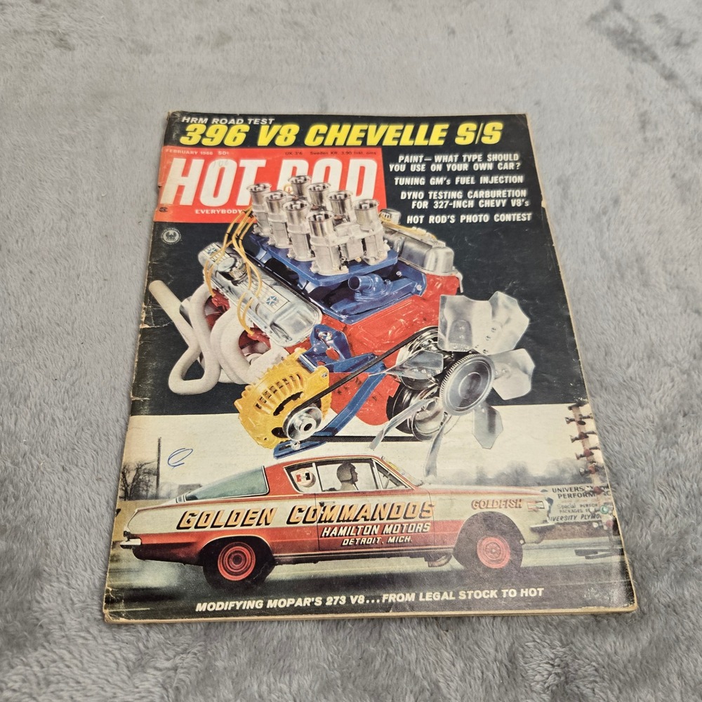 Hot Rod Magazine February 1966 396 V8 Chevelle SS Road Test Mercury Cyclone GT